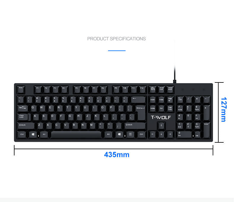 Lei Lang T15 wired USB keyboard laptop for office, home, and business use