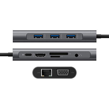 Type-C ten in one HUB docking station, multi in one MacBook laptop aluminum alloy hub