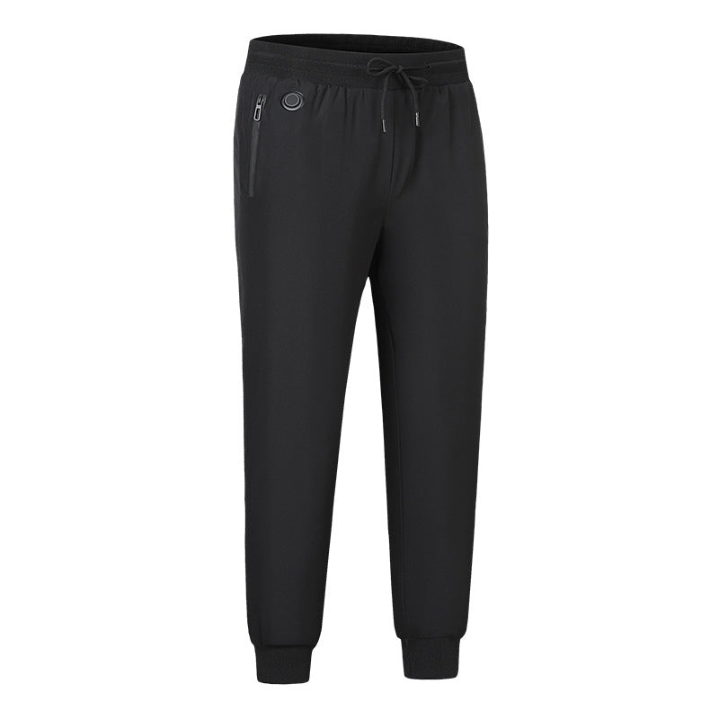 New winter smart heating sweatpants with fashionable ankle binding and dual interface temperature controlled warm cotton pants