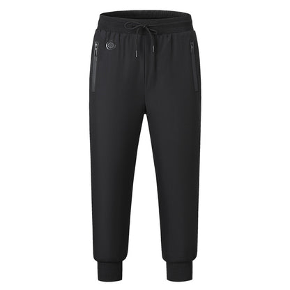 New winter smart heating sweatpants with fashionable ankle binding and dual interface temperature controlled warm cotton pants