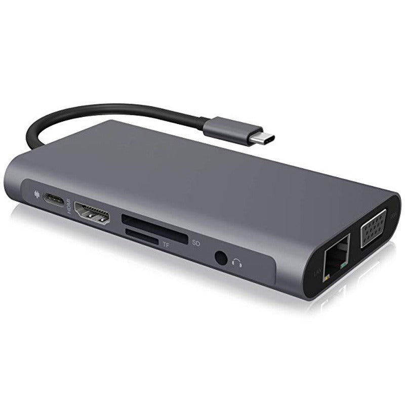 Type-C ten in one HUB docking station, multi in one MacBook laptop aluminum alloy hub